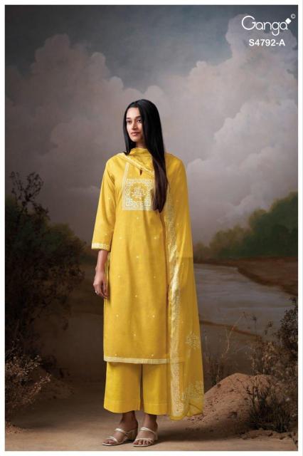 Ganga gulnar 4752 top class collection dress materials in wholesale rate